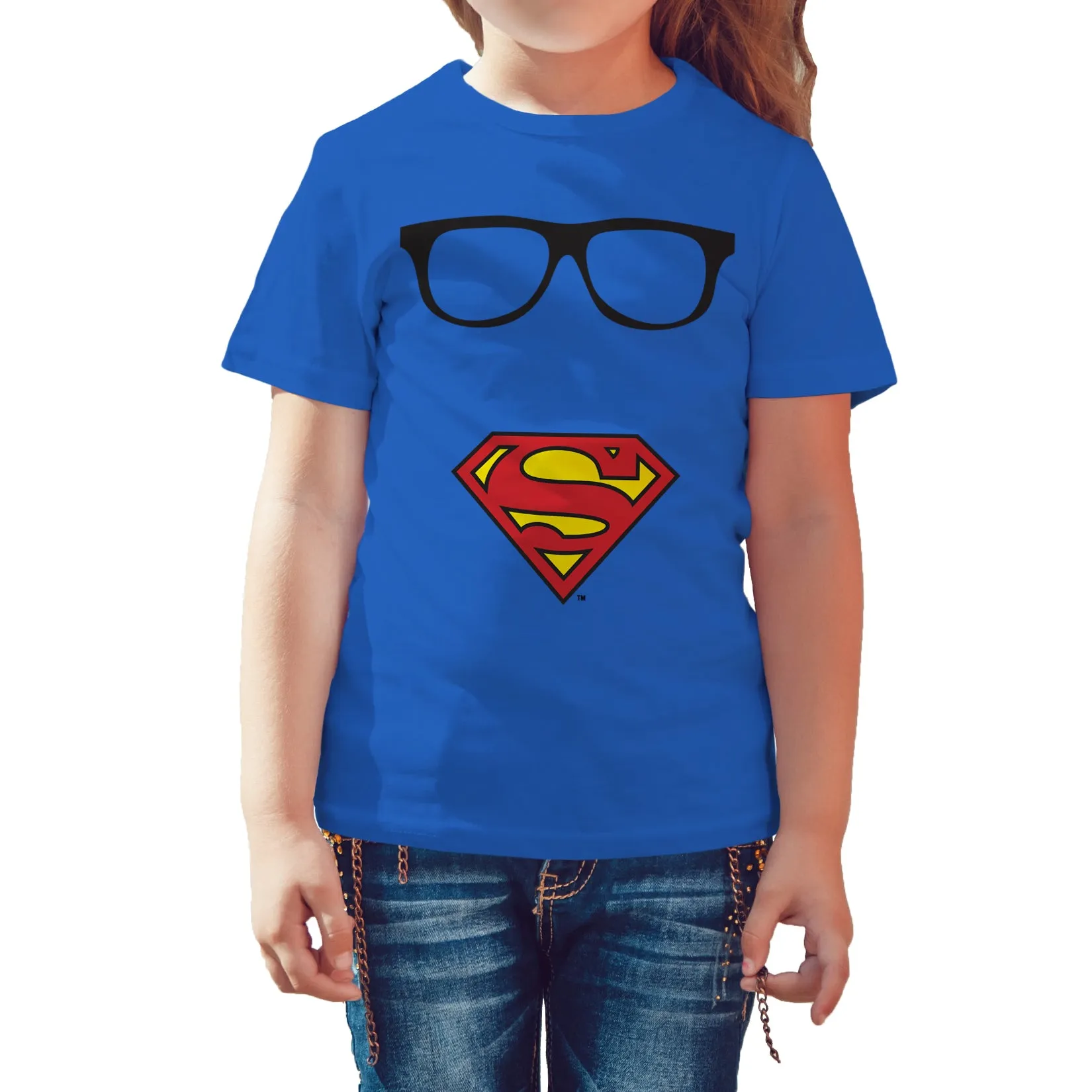 DC Comics Superman Logo Glasses Official Kid's T-Shirt
