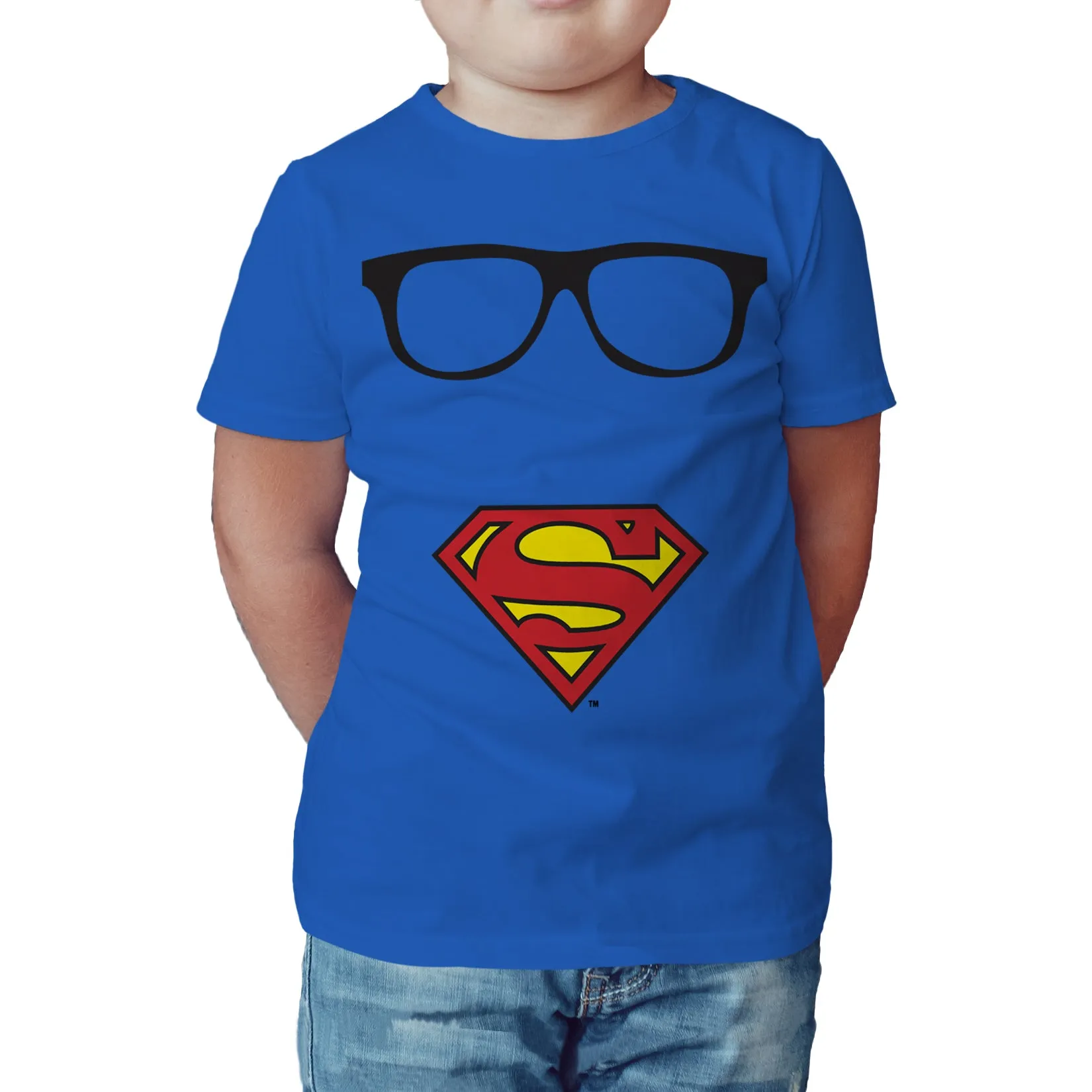DC Comics Superman Logo Glasses Official Kid's T-Shirt