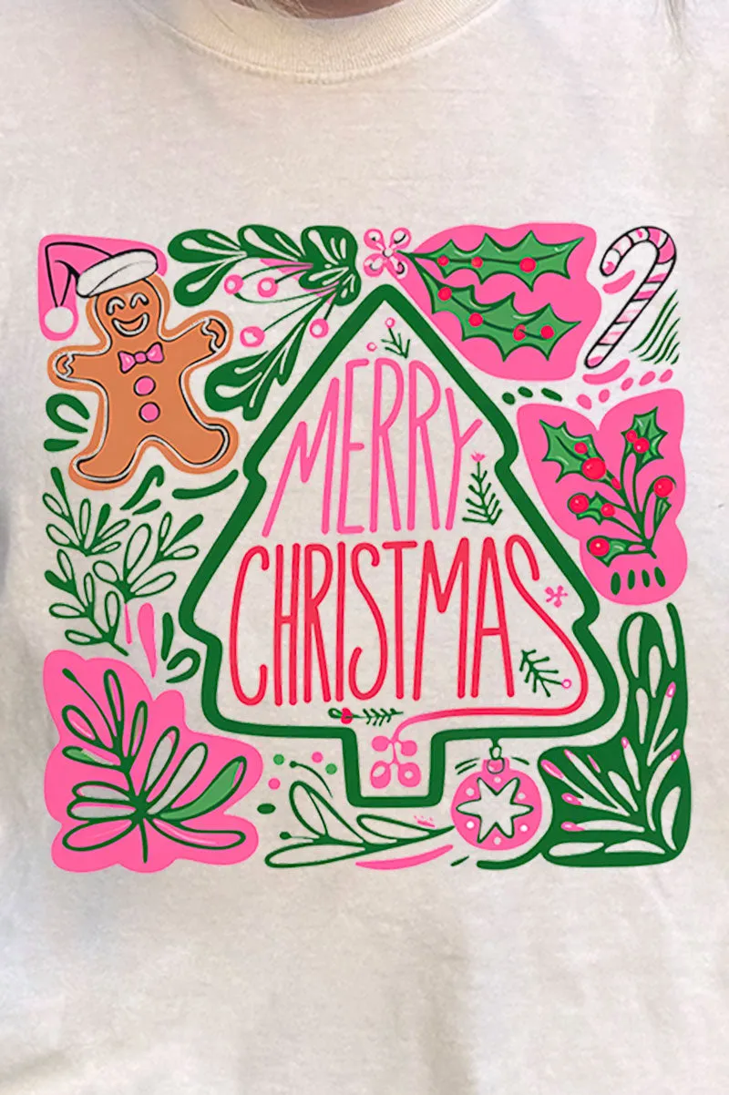 Doodle Merry Christmas Boho Comfort Colors Adult Ring-Spun Cotton Tee