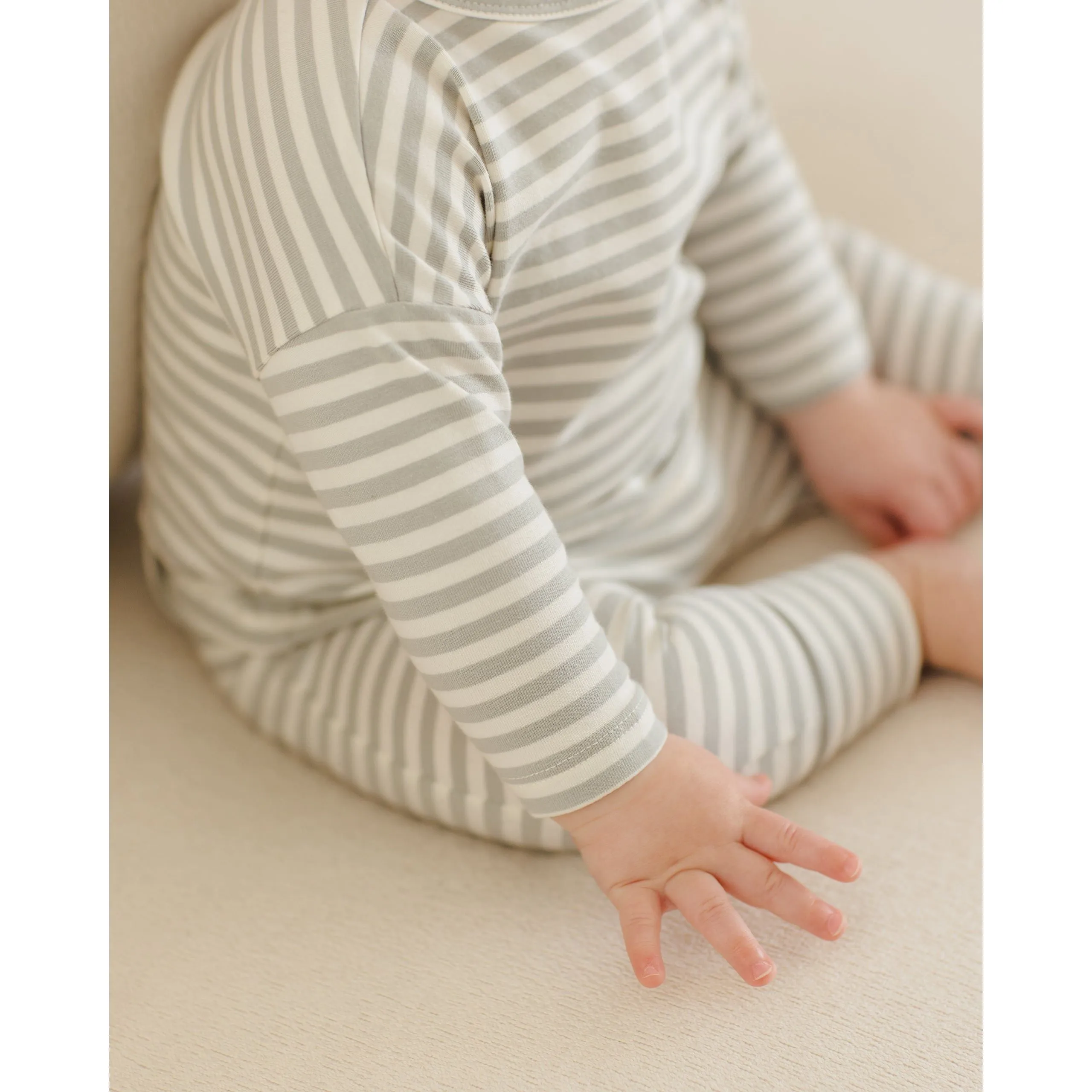 Drawstring Pant || Sage Stripe