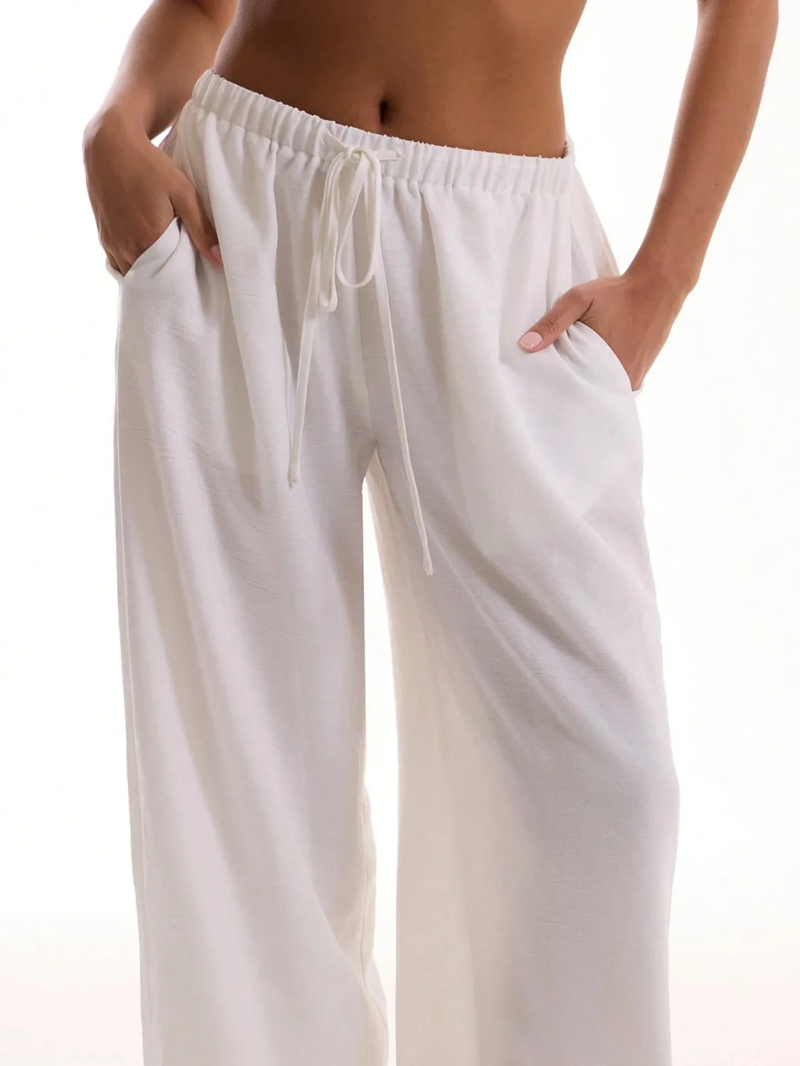 Drawstring Wide Leg Pants