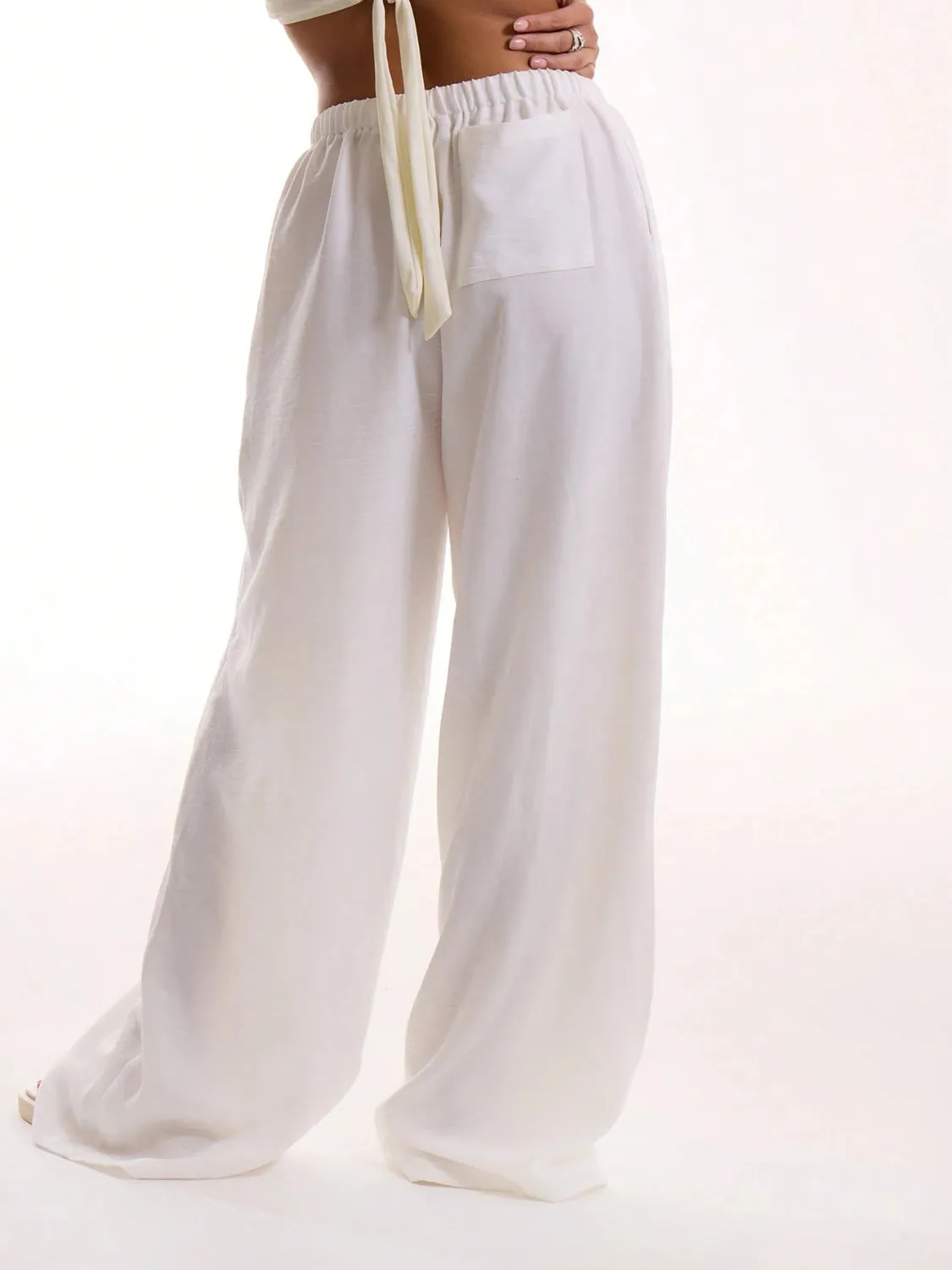 Drawstring Wide Leg Pants