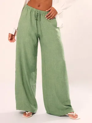 Drawstring Wide Leg Pants