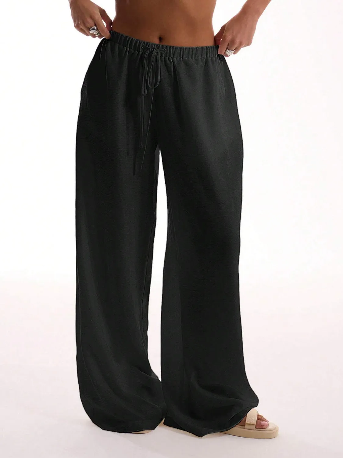 Drawstring Wide Leg Pants