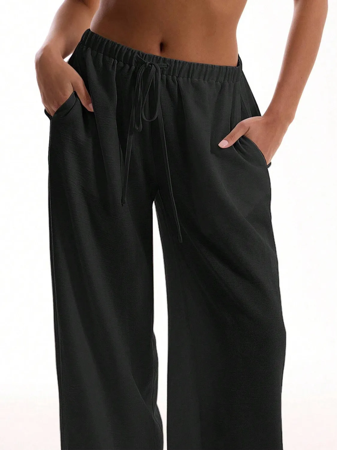 Drawstring Wide Leg Pants