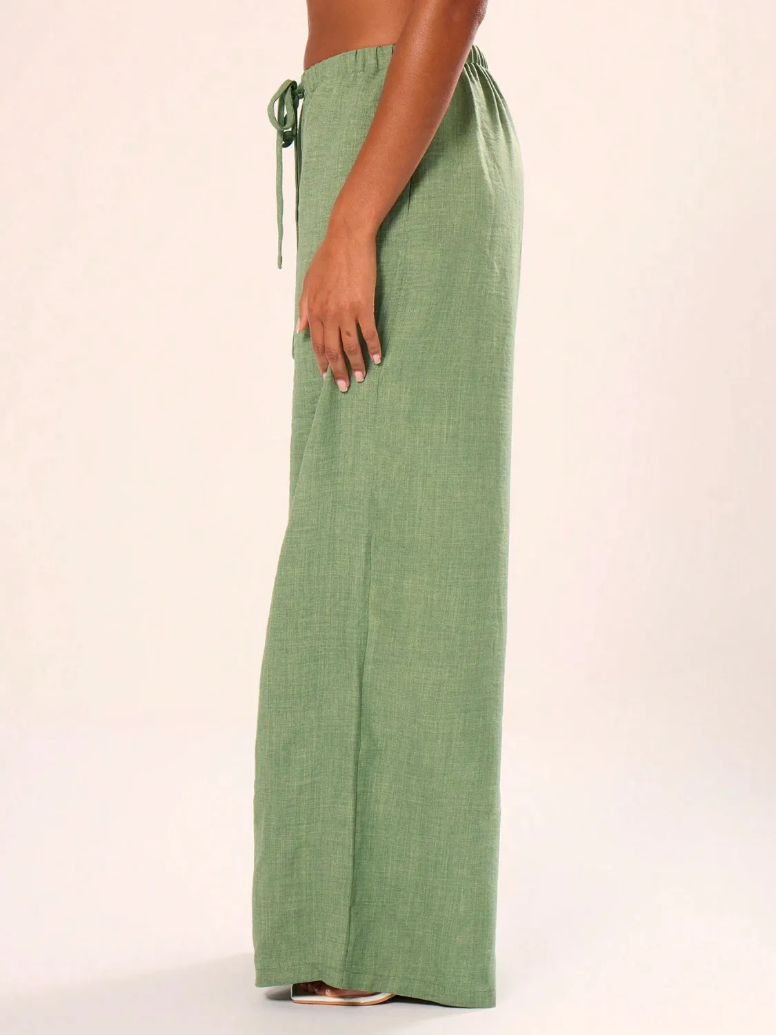 Drawstring Wide Leg Pants