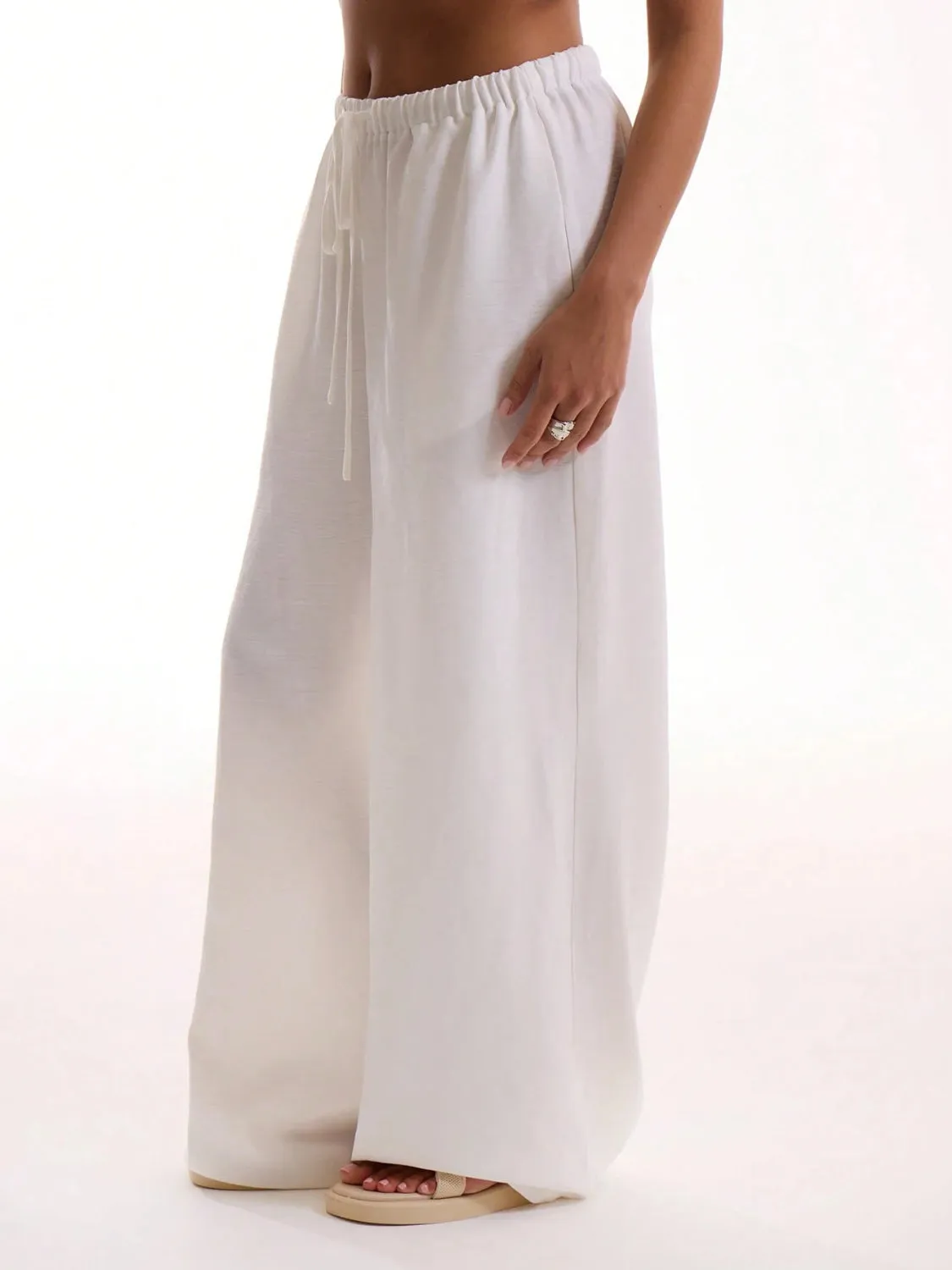 Drawstring Wide Leg Pants