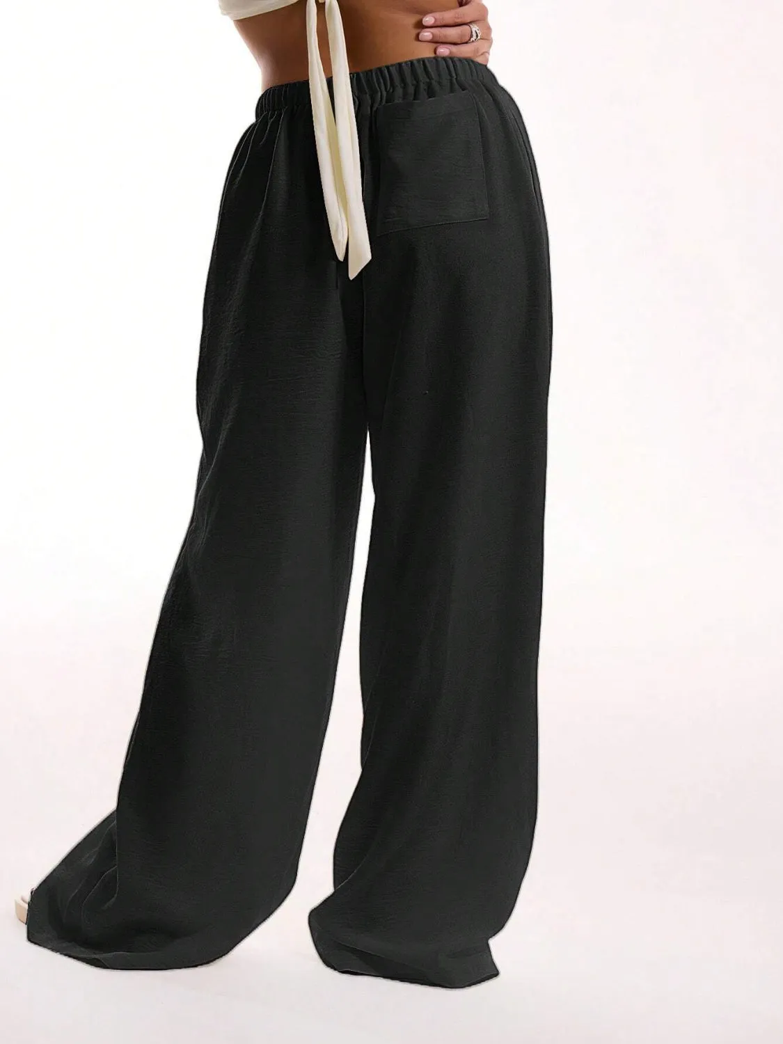 Drawstring Wide Leg Pants
