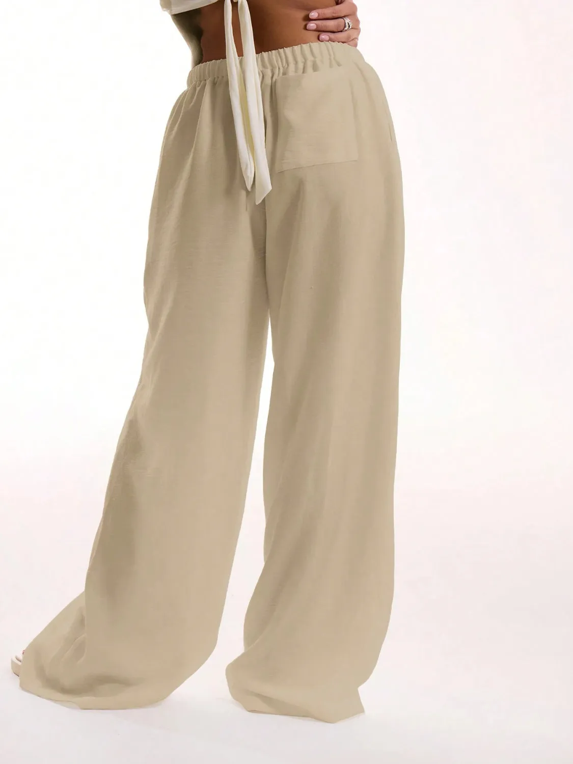 Drawstring Wide Leg Pants