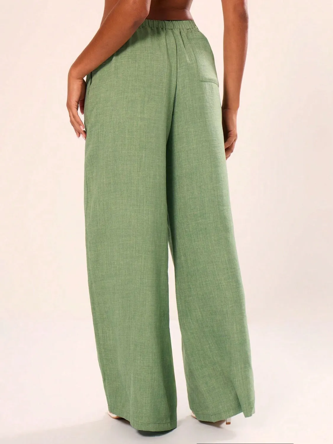 Drawstring Wide Leg Pants