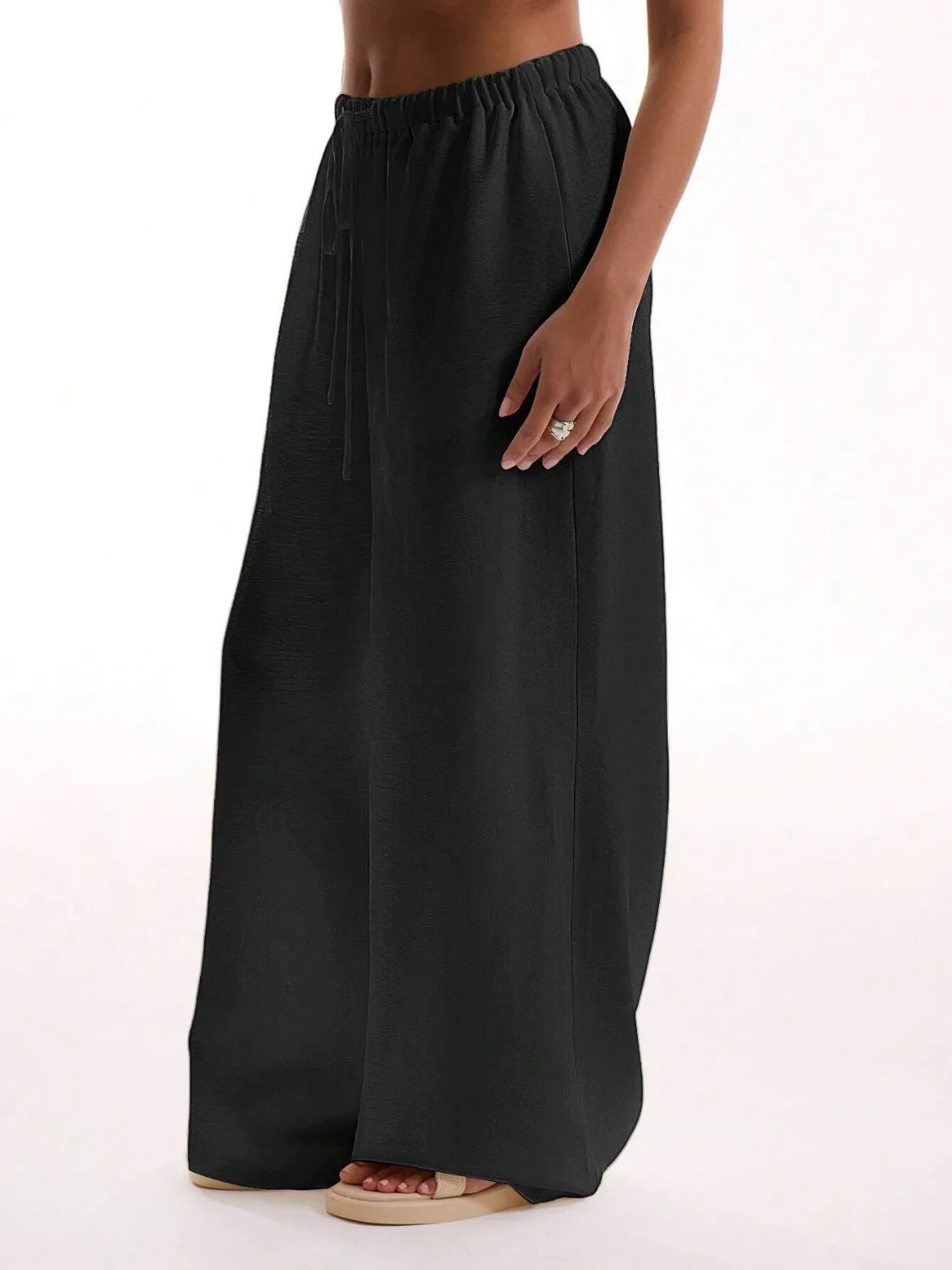 Drawstring Wide Leg Pants