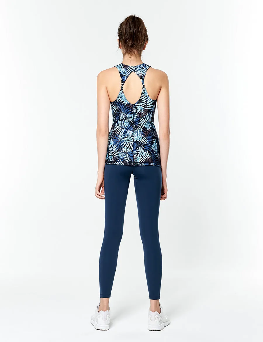 easyoga LESPIRO Glossy Slim Tights2 - B08 Ink Blue