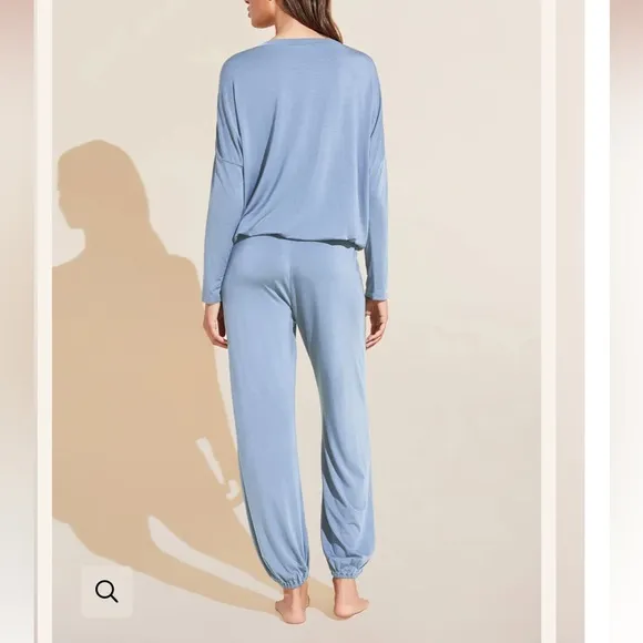 Eberjey Gisele Baby Blue Tencel Modal Slouchy PJ Set