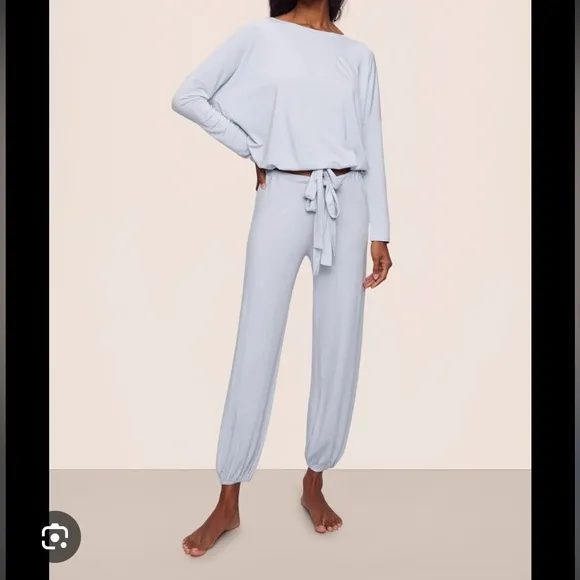 Eberjey Gisele Baby Blue Tencel Modal Slouchy PJ Set