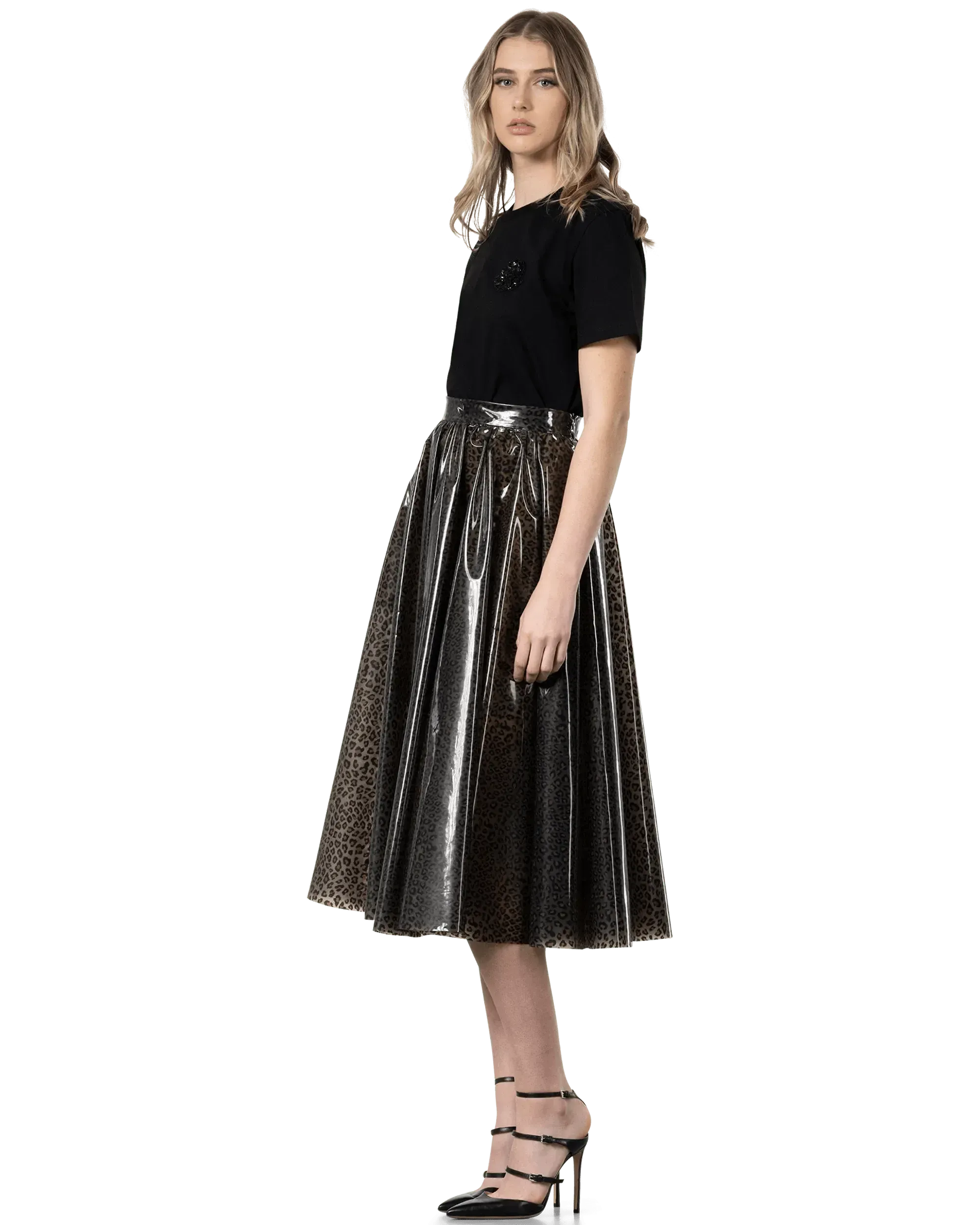 Embellished Black Logo T-shirt