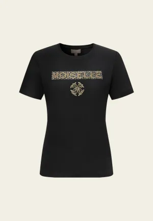 Embroidered and Beaded Logo T-shirt