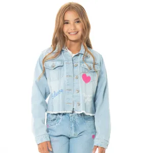 EMBROIDERED DENIM JACKET FOR GIRLS