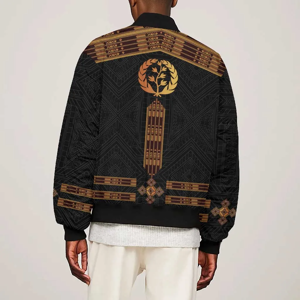 Eritrea Bomber Jacket Tilet Habesha Style - Black LT7