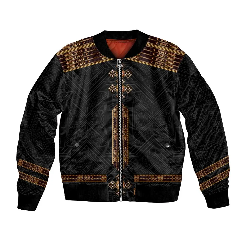 Eritrea Bomber Jacket Tilet Habesha Style - Black LT7