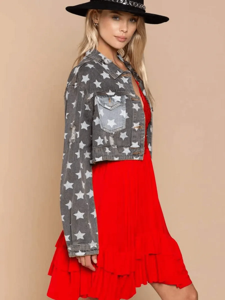 Festival Stars Ripped Denim Shacket