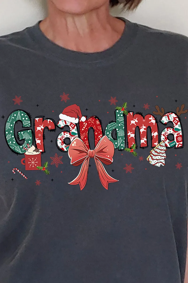 Festive Christmas Grandma Comfort Colors Adult Ring-Spun Cotton Tee