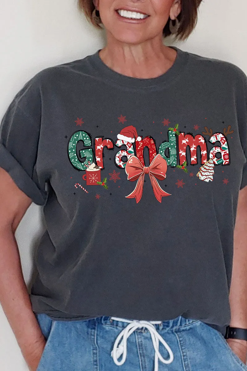 Festive Christmas Grandma Comfort Colors Adult Ring-Spun Cotton Tee