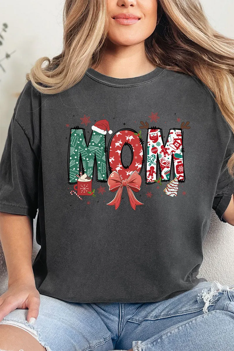 Festive Christmas Mom Comfort Colors Adult Ring-Spun Cotton Tee