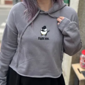 Fight Me Colorful Crop Hoodie by Krista Campbell