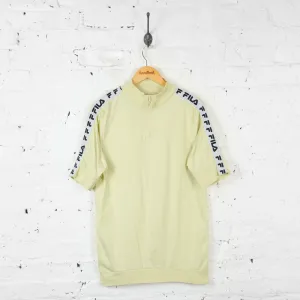 Fila 1/4 Zip T Shirt - Beige - L