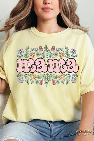 Floral Bubble Mama Comfort Colors Adult Ring-Spun Cotton Tee