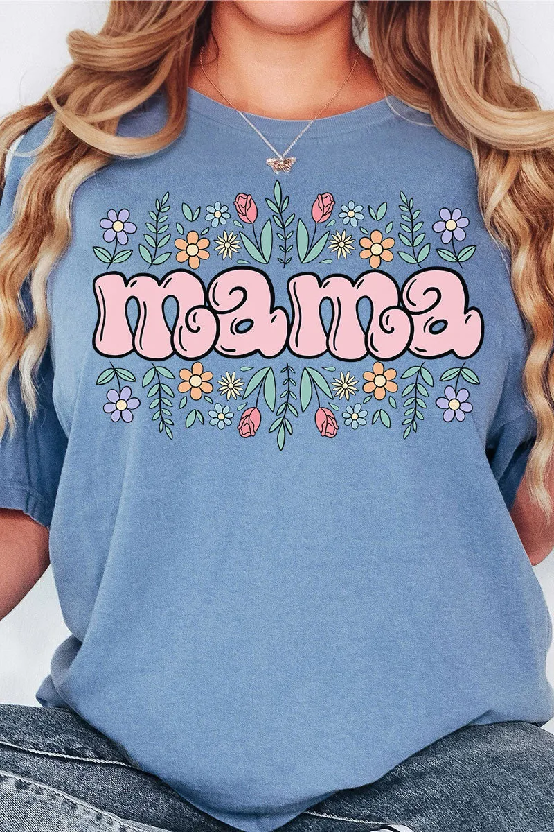 Floral Bubble Mama Comfort Colors Adult Ring-Spun Cotton Tee