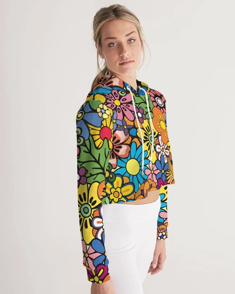 Floral Dream Women's Cropped Hoodie