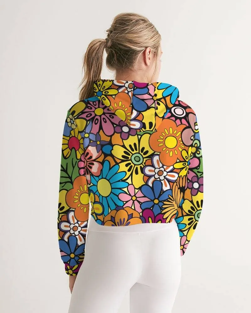 Floral Dream Women's Cropped Hoodie