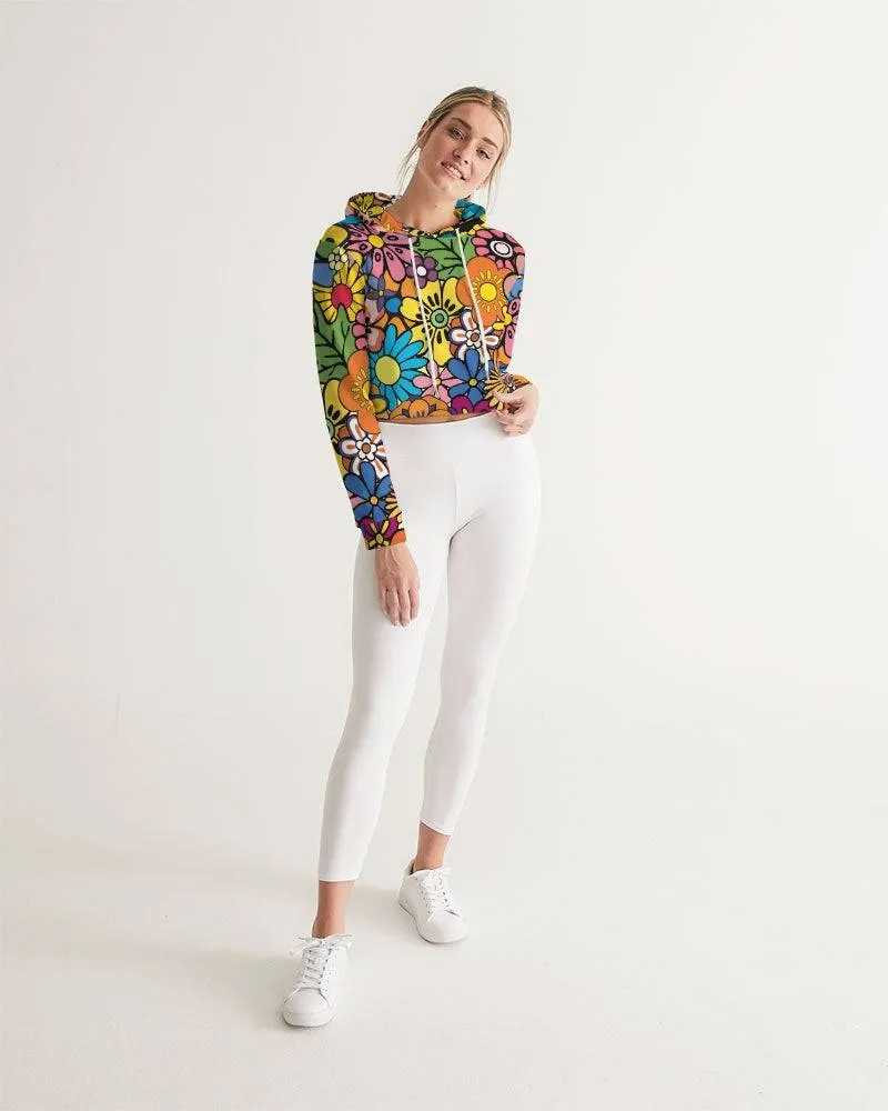 Floral Dream Women's Cropped Hoodie