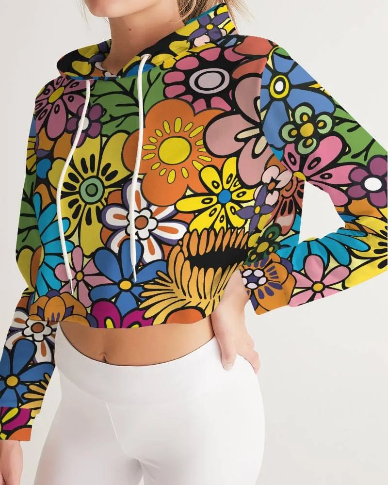 Floral Dream Women's Cropped Hoodie