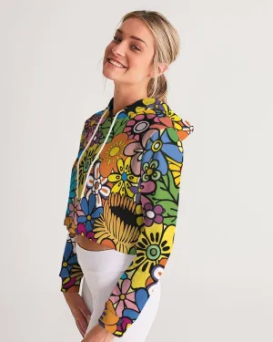 Floral Dream Women's Cropped Hoodie