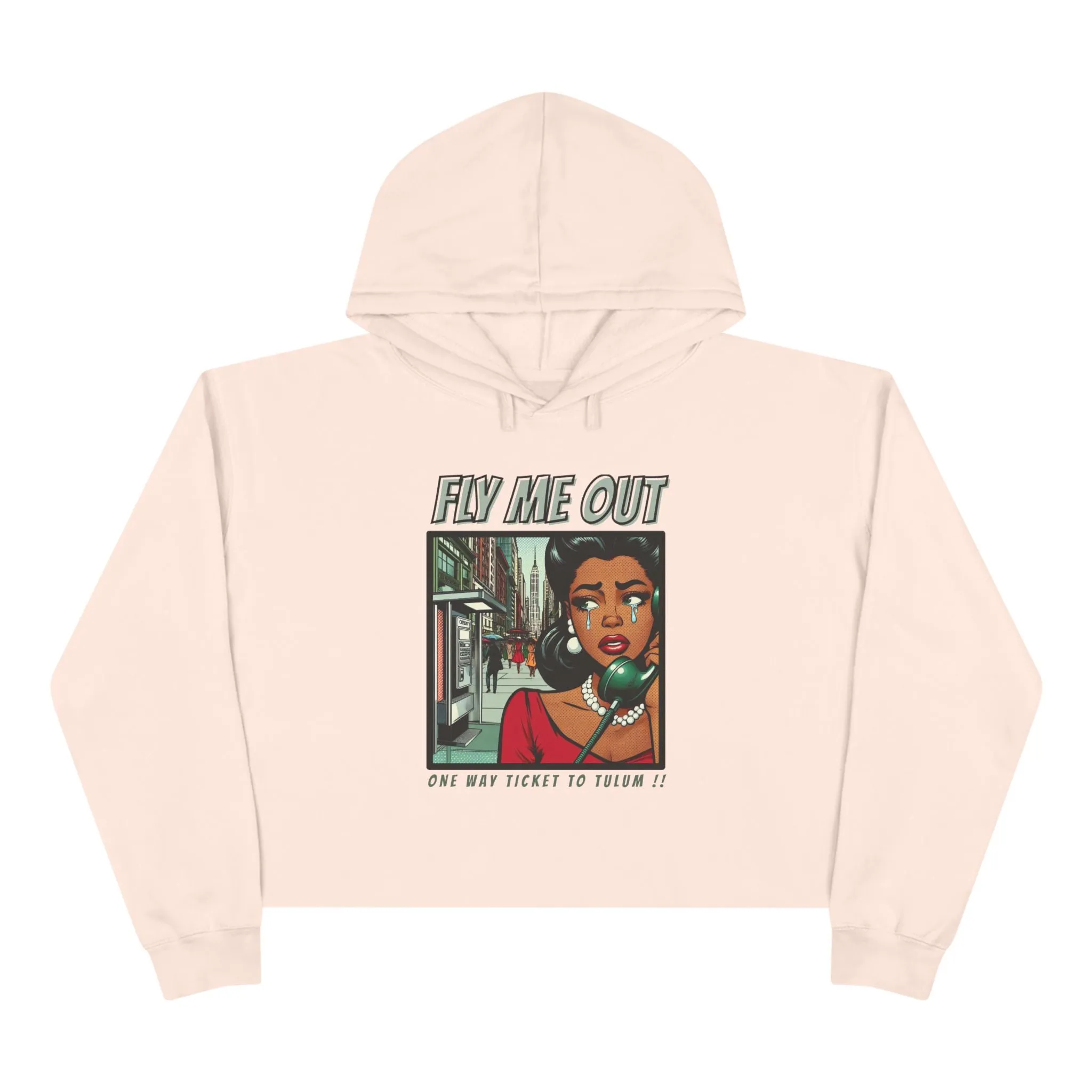 ‘FLY ME OUT’ CROP HOODIE (TULUM)