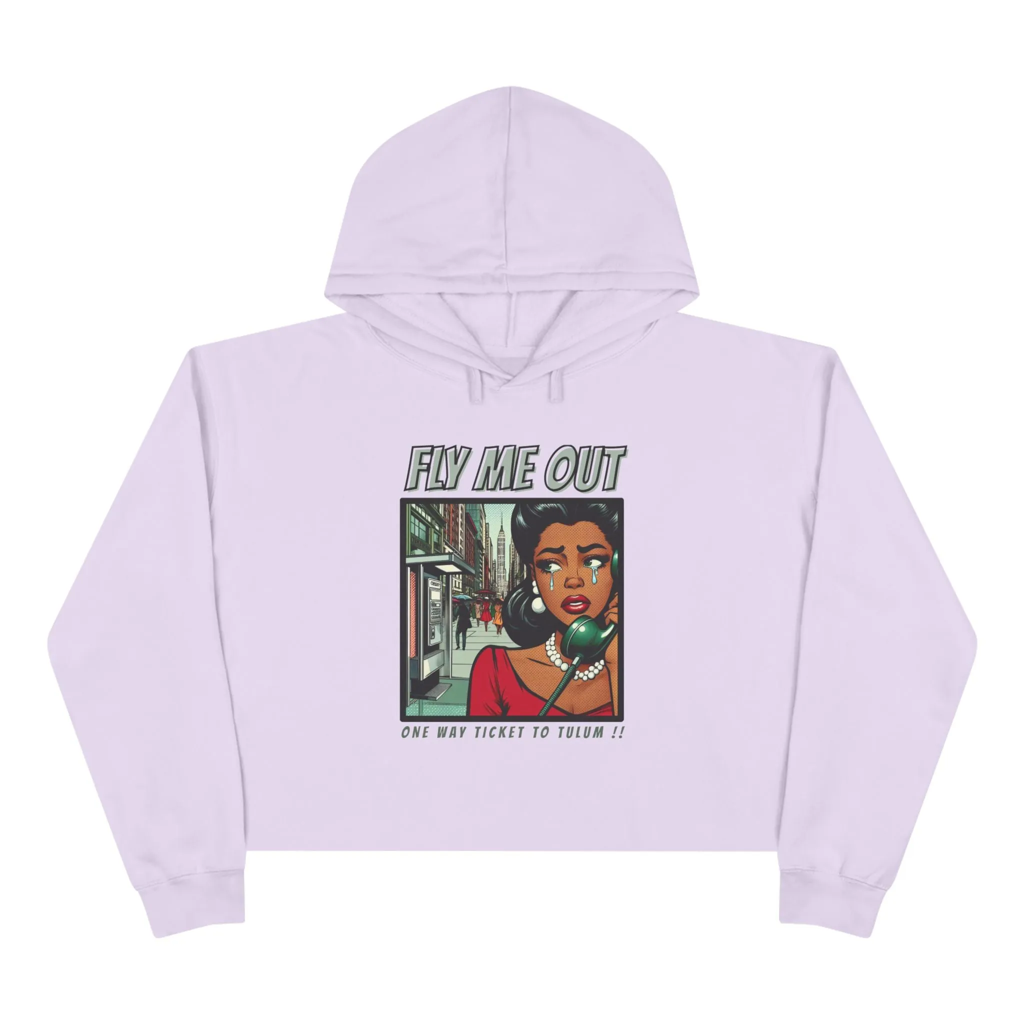 ‘FLY ME OUT’ CROP HOODIE (TULUM)