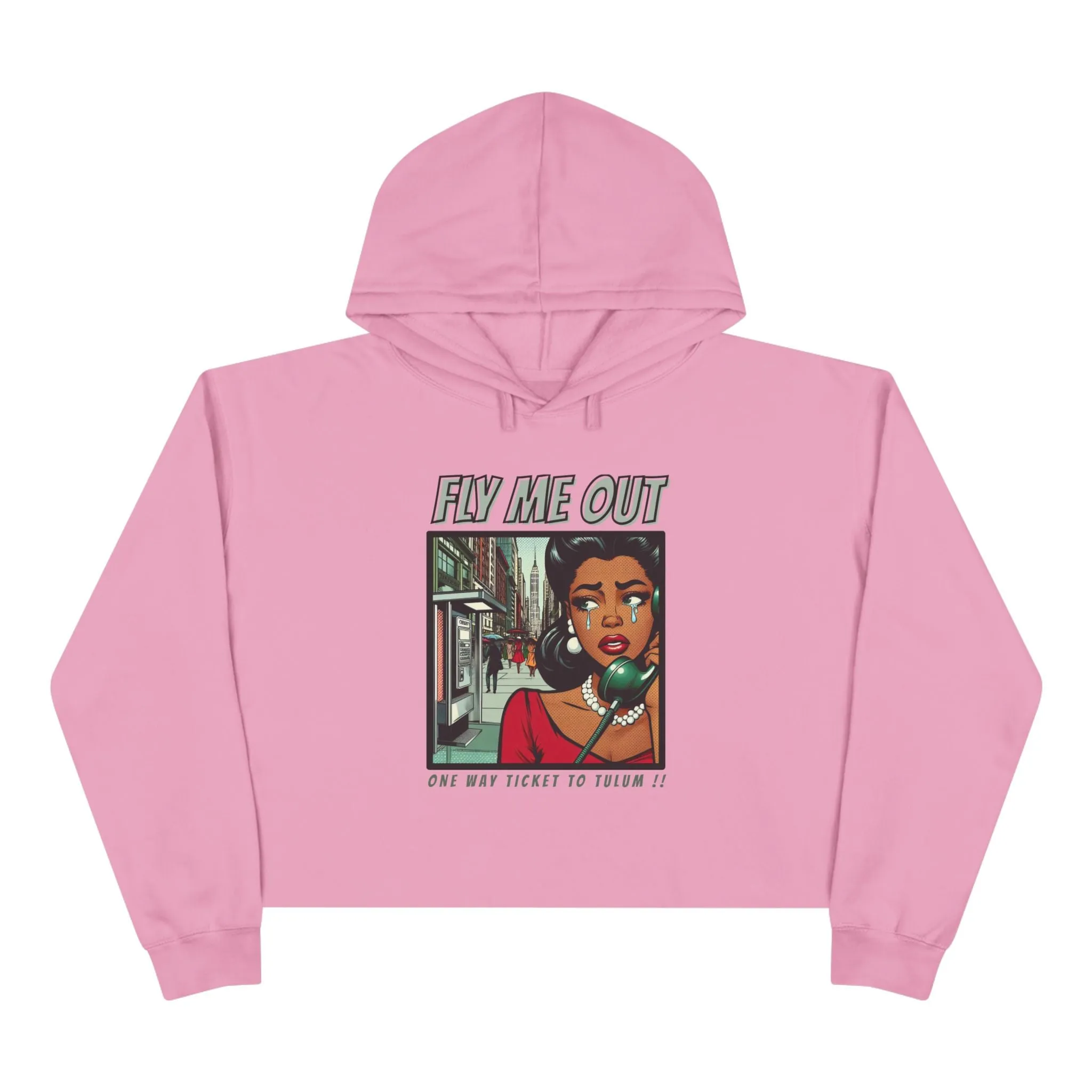 ‘FLY ME OUT’ CROP HOODIE (TULUM)
