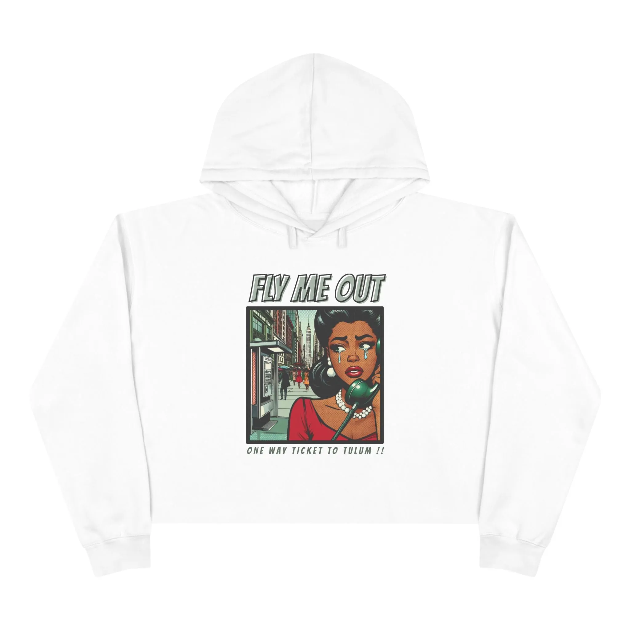 ‘FLY ME OUT’ CROP HOODIE (TULUM)