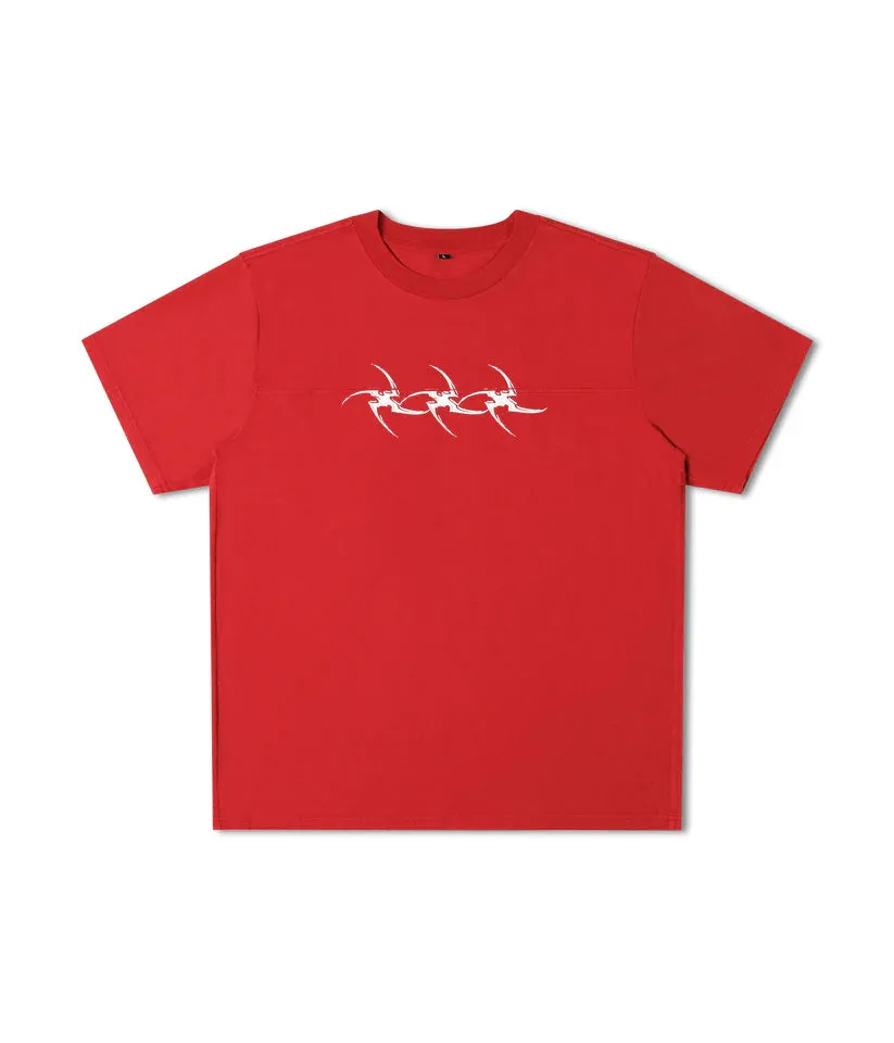 FORMER - COMBAT STAR OVERSIZED T-SHIRT - WASHED  RED