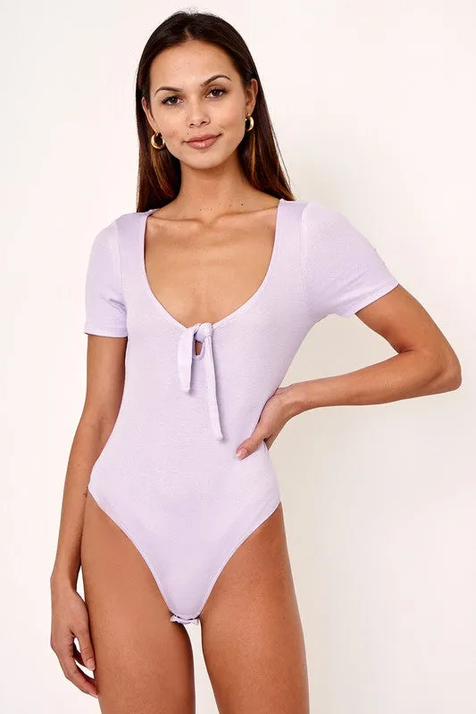 FRANKIE TIE FRONT BODYSUIT WHITE