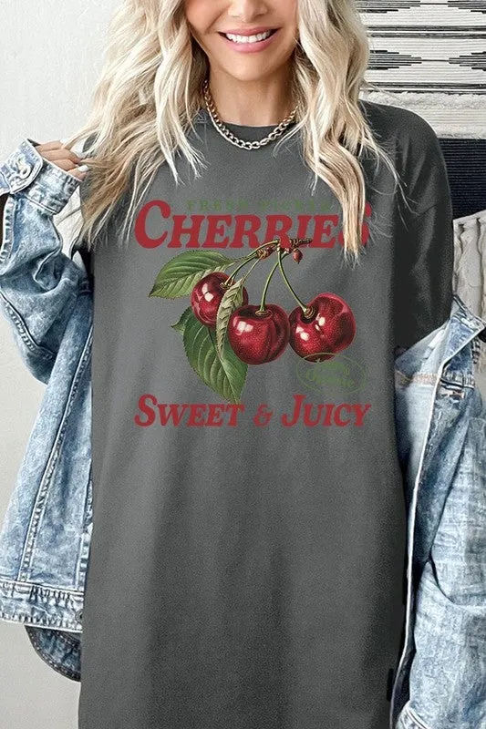 Fresh Picked Cherries Graphic Plus Heavy Cotton T