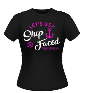 Fun Sailor 'ship Faced' Personalised Hen Party T-Shirt