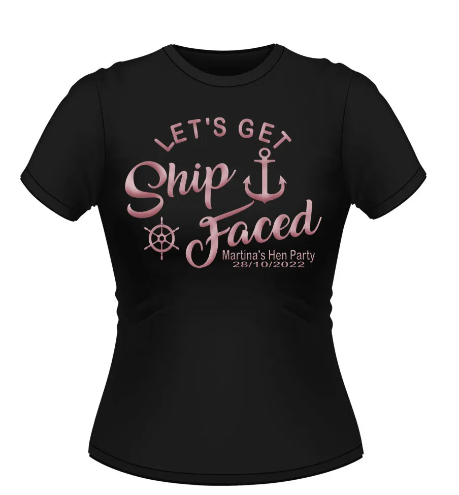 Fun Sailor 'ship Faced' Personalised Hen Party T-Shirt
