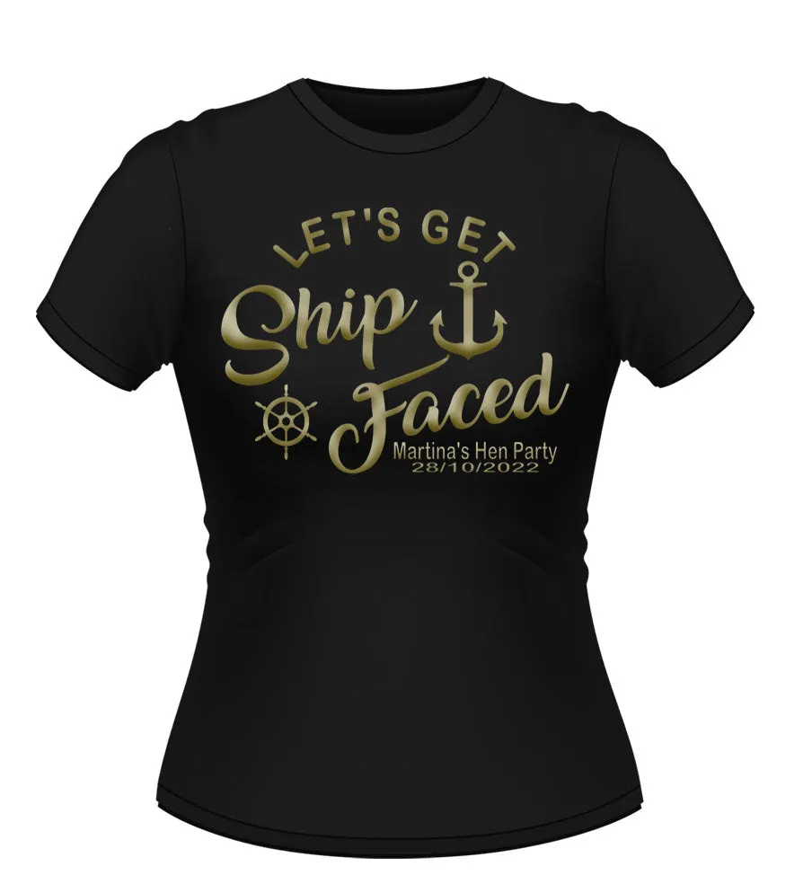 Fun Sailor 'ship Faced' Personalised Hen Party T-Shirt
