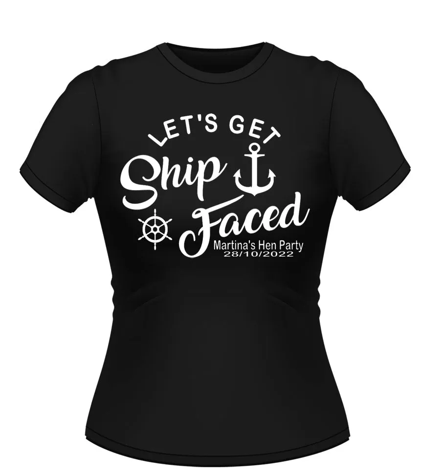 Fun Sailor 'ship Faced' Personalised Hen Party T-Shirt