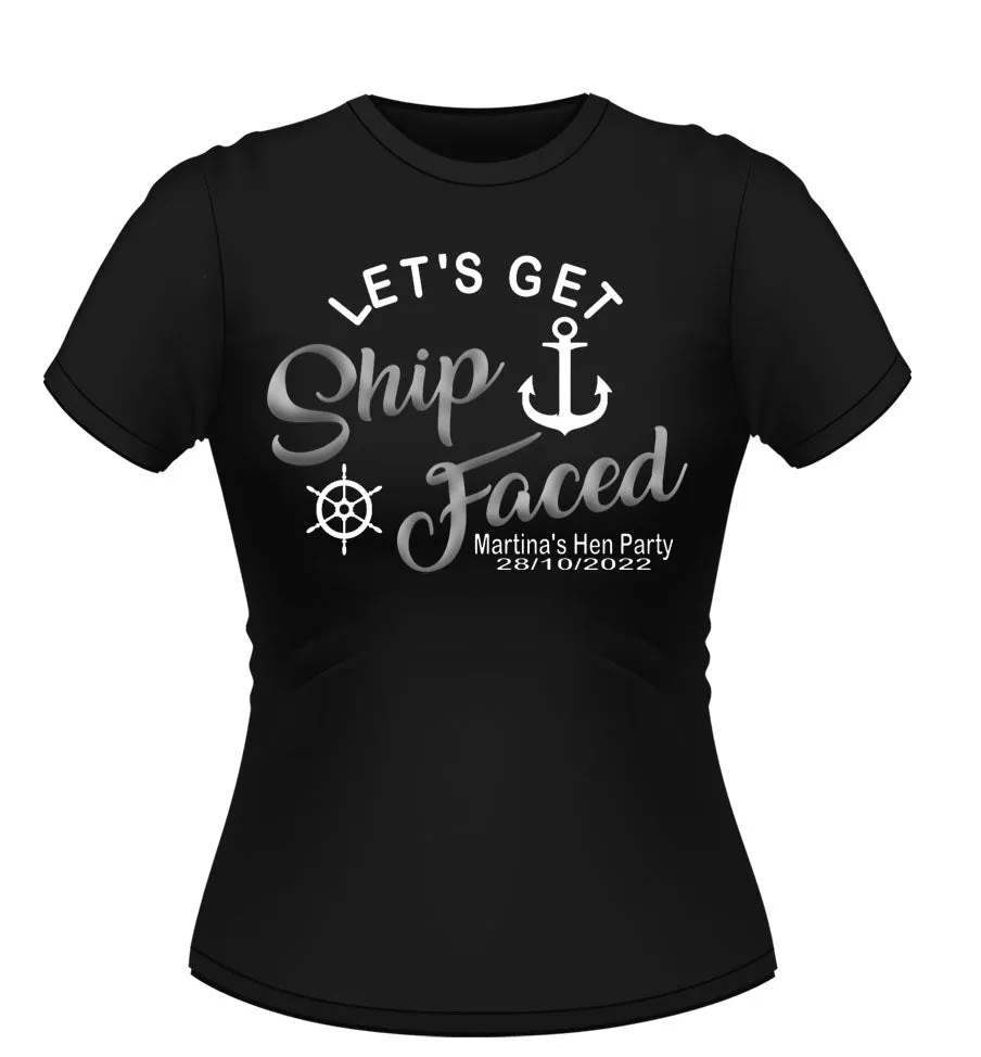 Fun Sailor 'ship Faced' Personalised Hen Party T-Shirt