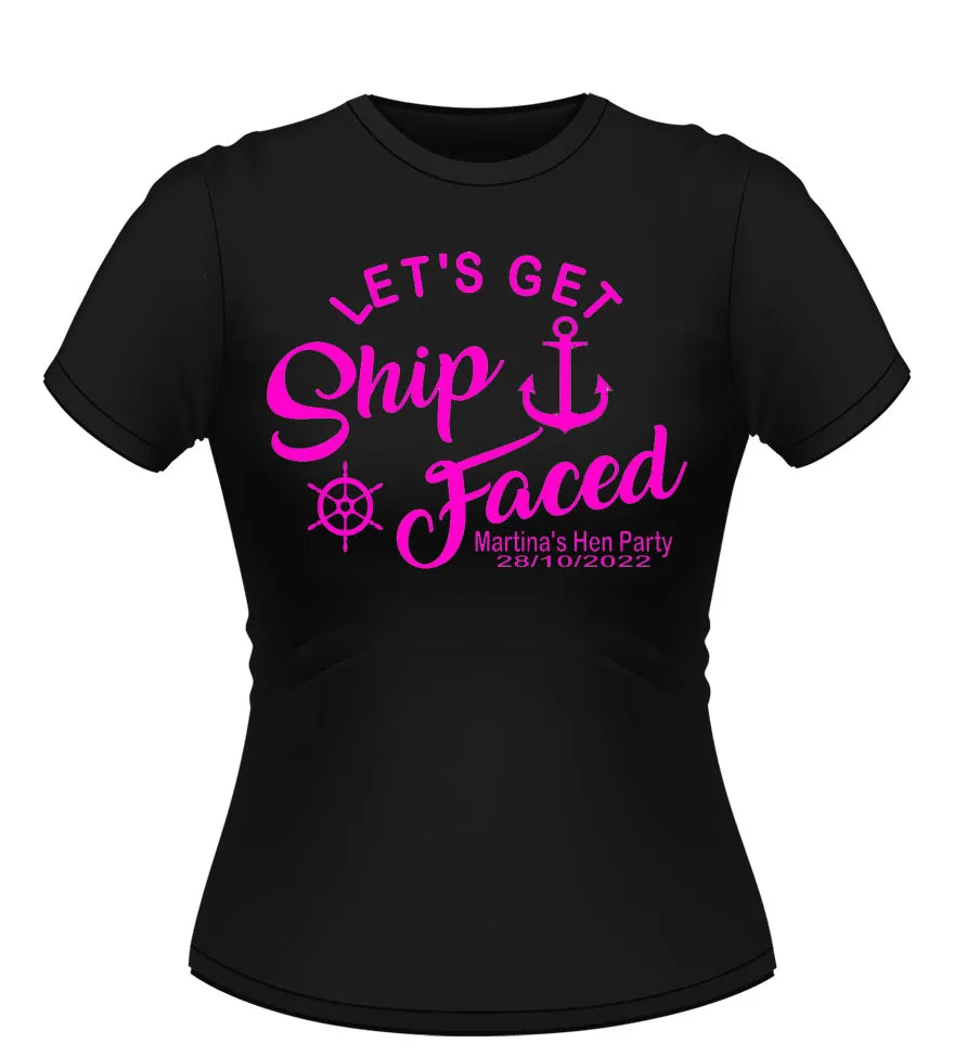 Fun Sailor 'ship Faced' Personalised Hen Party T-Shirt