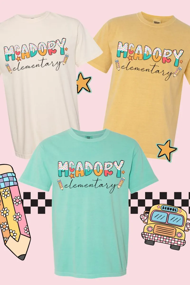 Funky Leopard McAdory Elementary Comfort Colors Adult Ring-Spun Cotton Tee